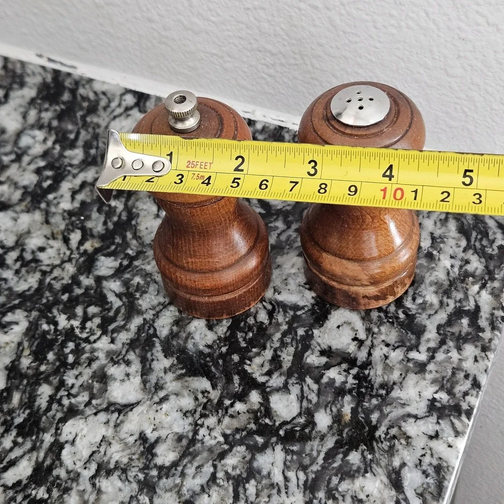 Vintage Wood Set Salt & Pepper Shakers‎ Pepper Grinder Mill